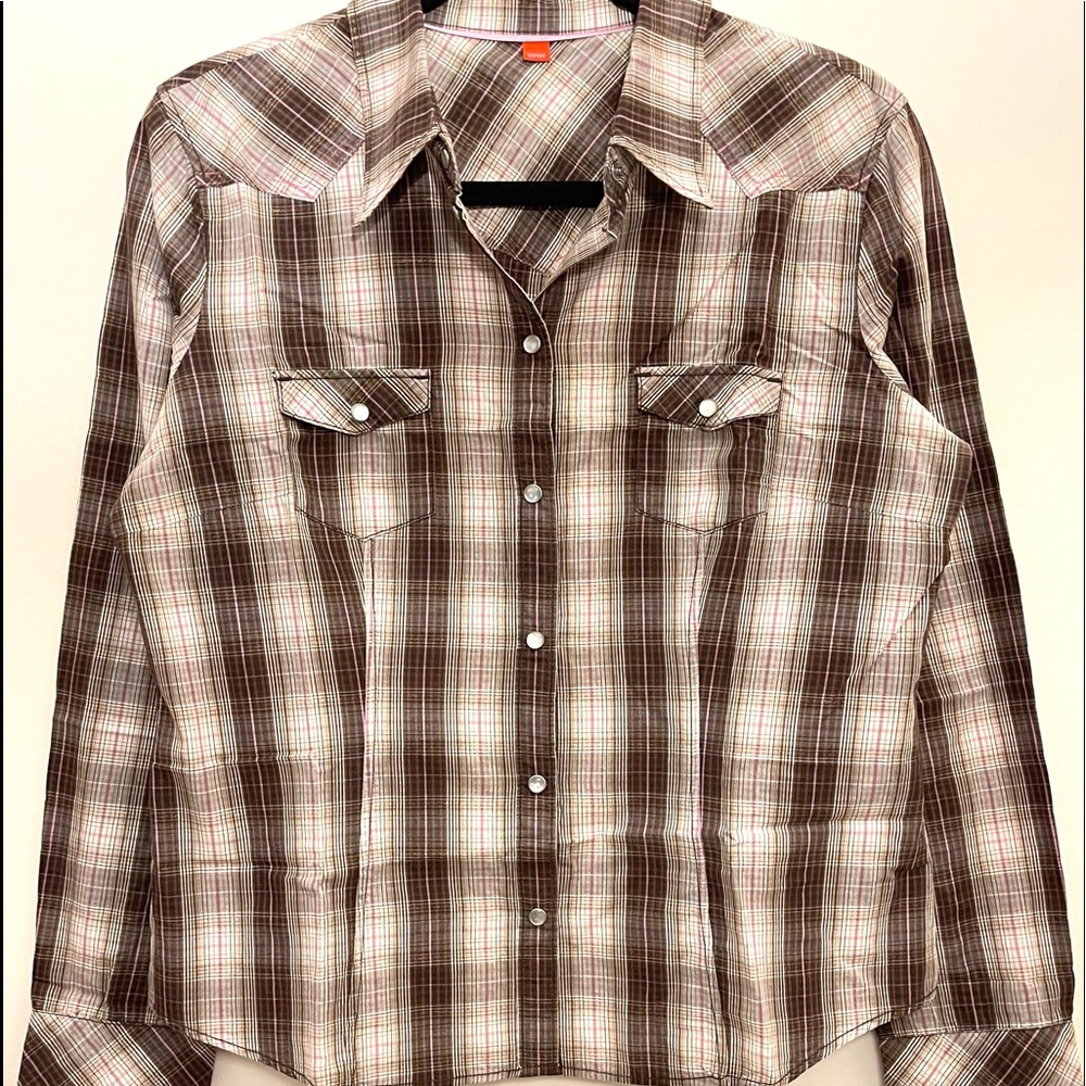 Esprit 100% Cotton Plaid Buttoned Down Shirt Size XXL